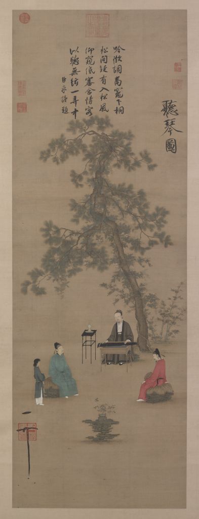 图片[1]-Zhao Ji listens to the piano picture axis-China Archive